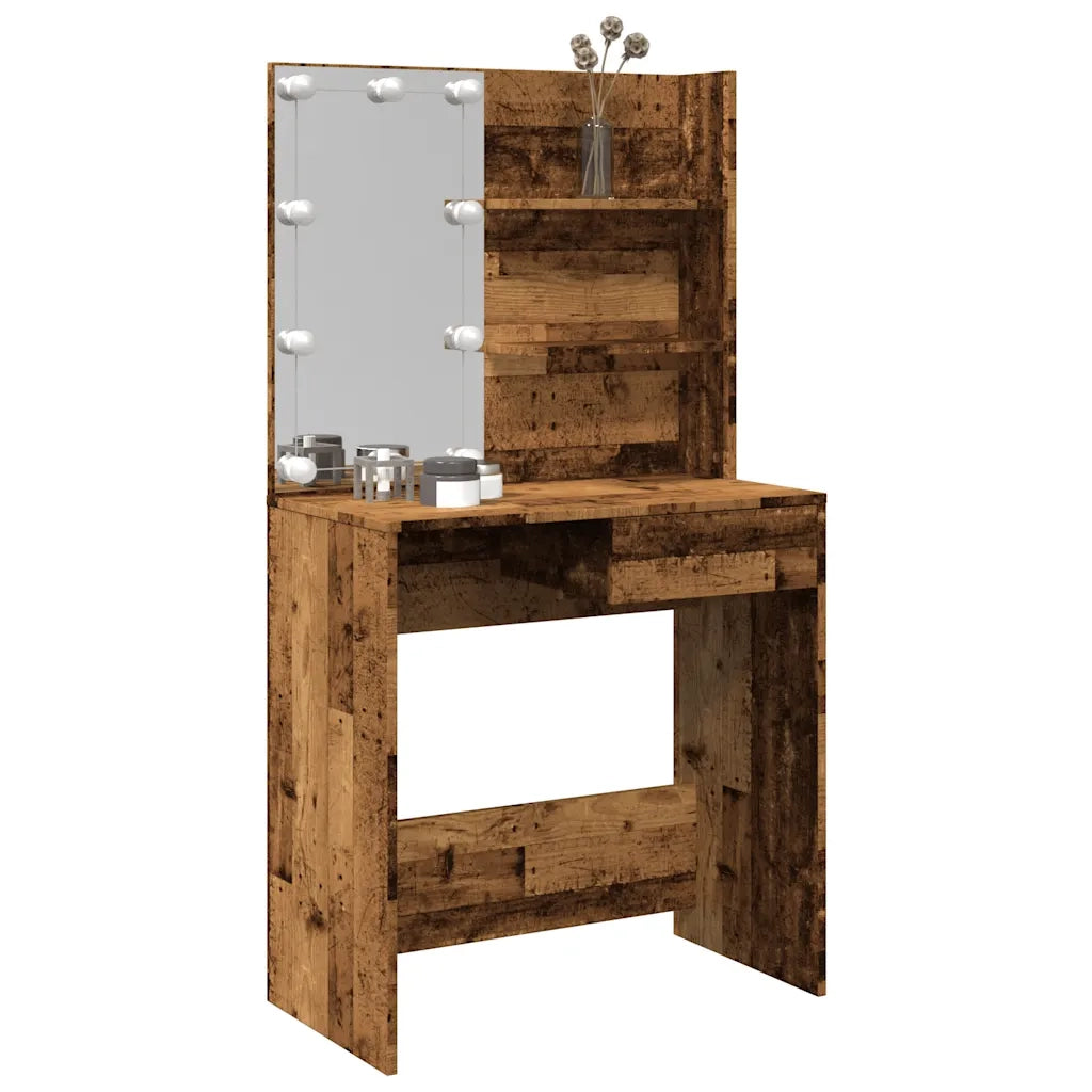 Toeletta con LED Legno Antico 74,5x40x141 cm