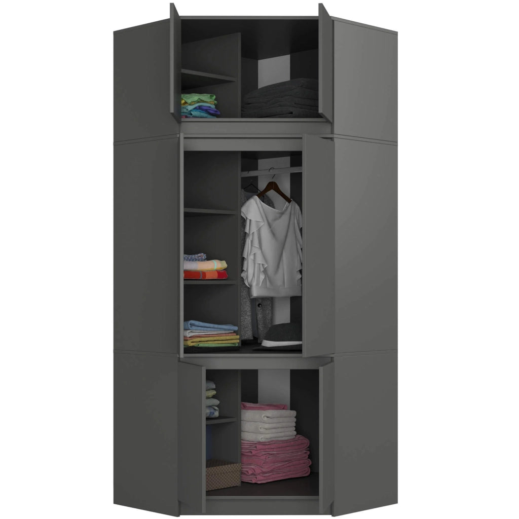 Sopralzo per armadio AKORD S100 Grigio Grafite 100 cm 2 ante 100x50x55 cm