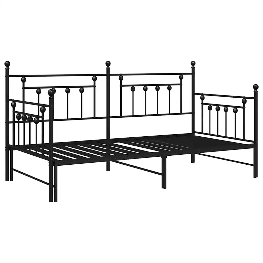 Struttura per letto di giorno Nero 107 x 203 cm Acciaio 42002669