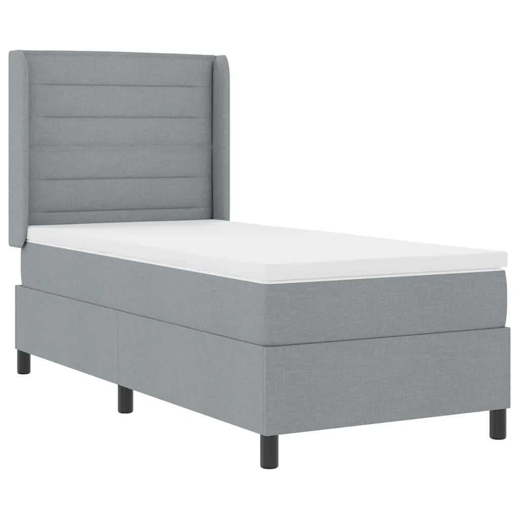 Letto a Sorgente LED Grigio chiaro 90 x 190 cm Tessuto 3343413