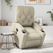 Poltrona Alzapersona Reclinabile Massaggio Crema Similpelle 3204780