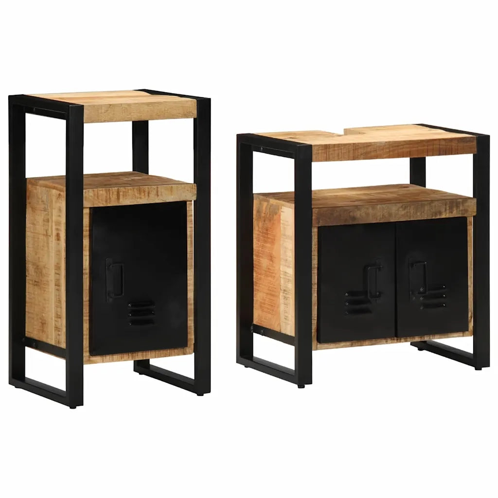 Set di mobili per il bagno 2 pcs Legno di mango grezzo e solido 3305602
