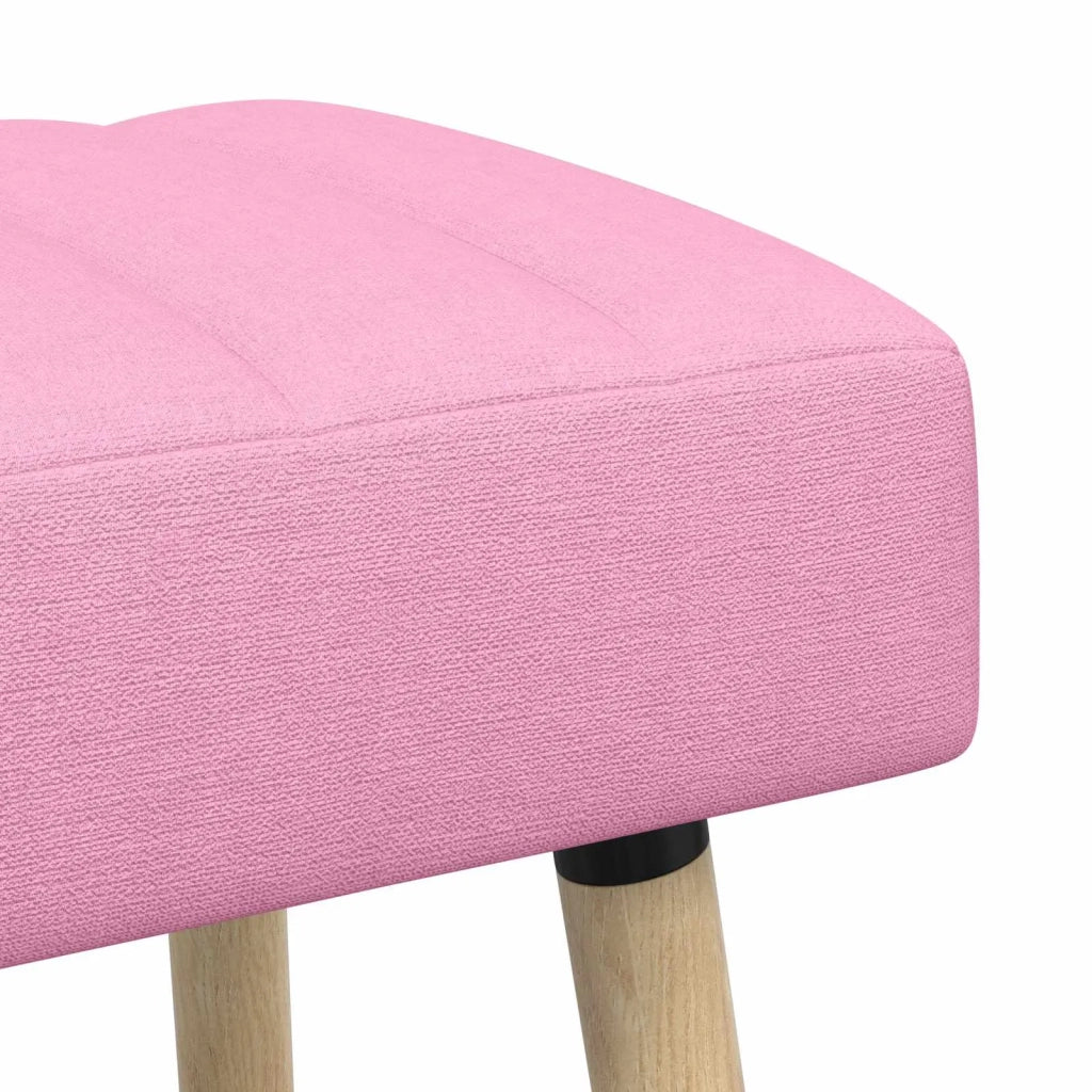 Panchina trapuntata a canale Rosa 60 x 40 x 45 cm Tessuto 42038471