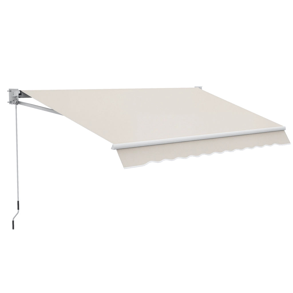 Tenda da Sole 2x2.5 m, a Bracci ad Azionamento Manuale, in Alluminio e Poliestere, Crema