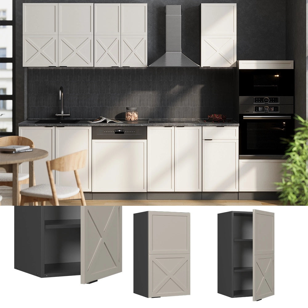 Pensile da cucina Fame-Line GrigioBeige/Antracite 40 cm Vicco