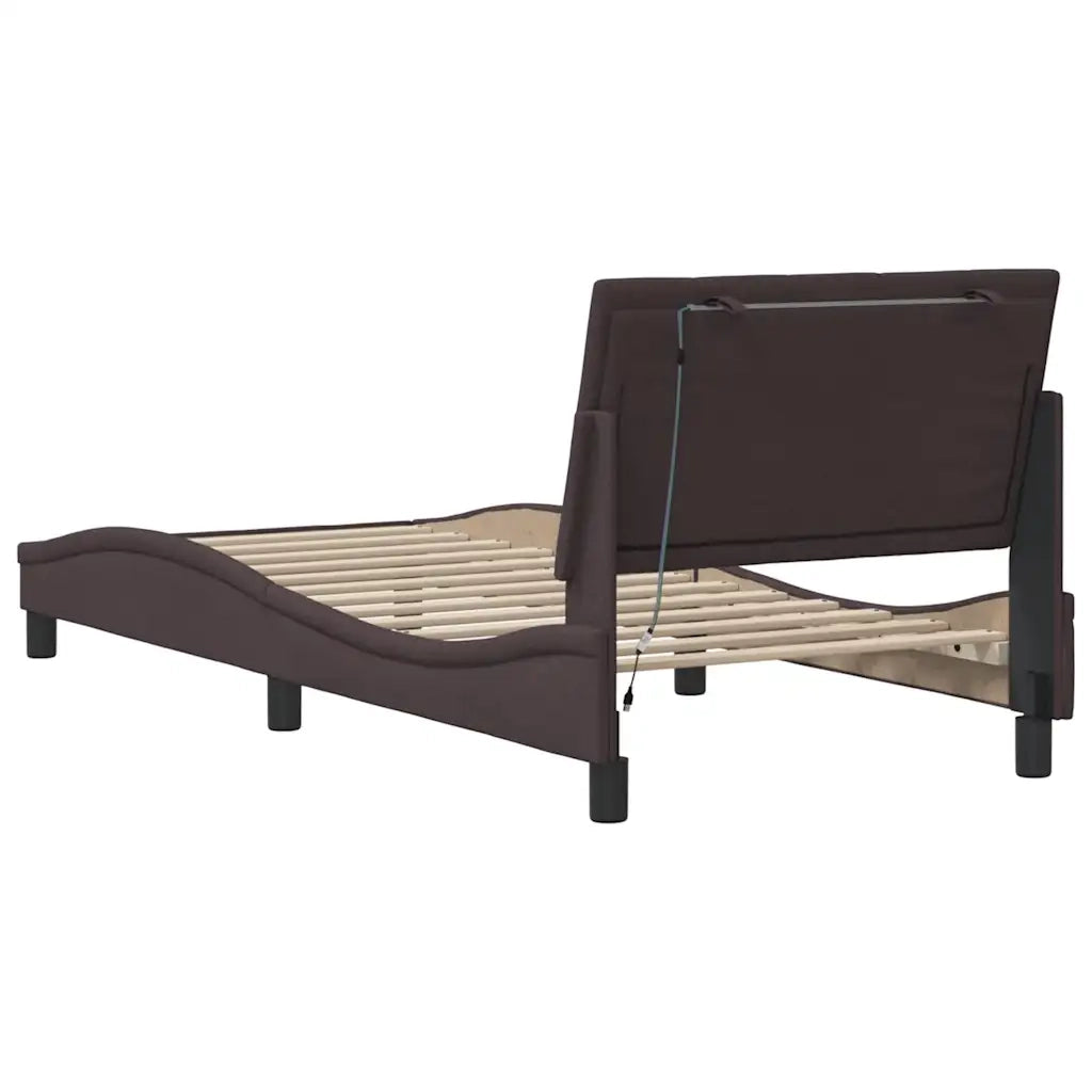 Giroletto senza Materasso Hanko Marrone Scuro 90x200 cm Tessuto 3310436