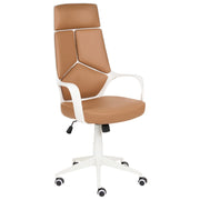 Sedia da ufficio in tessuto girevole regolabile in altezza reclinabile in schiuma stampata a iniezione colore beige sabbia