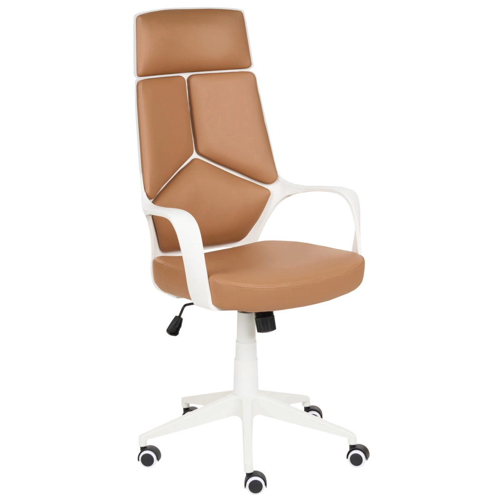 Sedia da ufficio in tessuto girevole regolabile in altezza reclinabile in schiuma stampata a iniezione colore beige sabbia