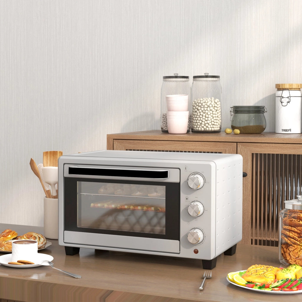 Mini Forno Elettrico 21 L 1400 W in Acciaio Inox con 3 Modalità; 100-230°C e Timer 60 Min