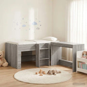 Letto alto per bambini con scrivania 2 pz Sonoma grigio 3423467