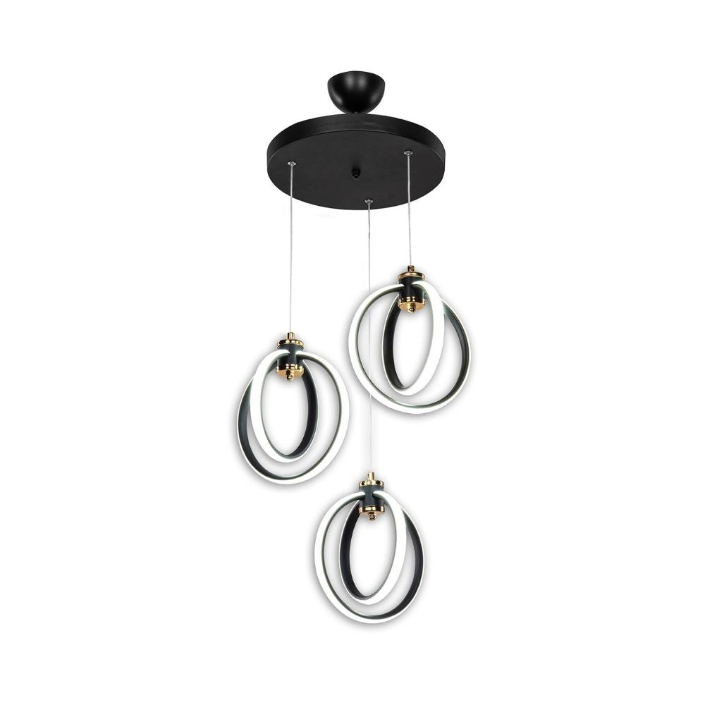 Lampada a sospensione Felicia tre punti luce cerchi LED ASZ1593 EFFEZ