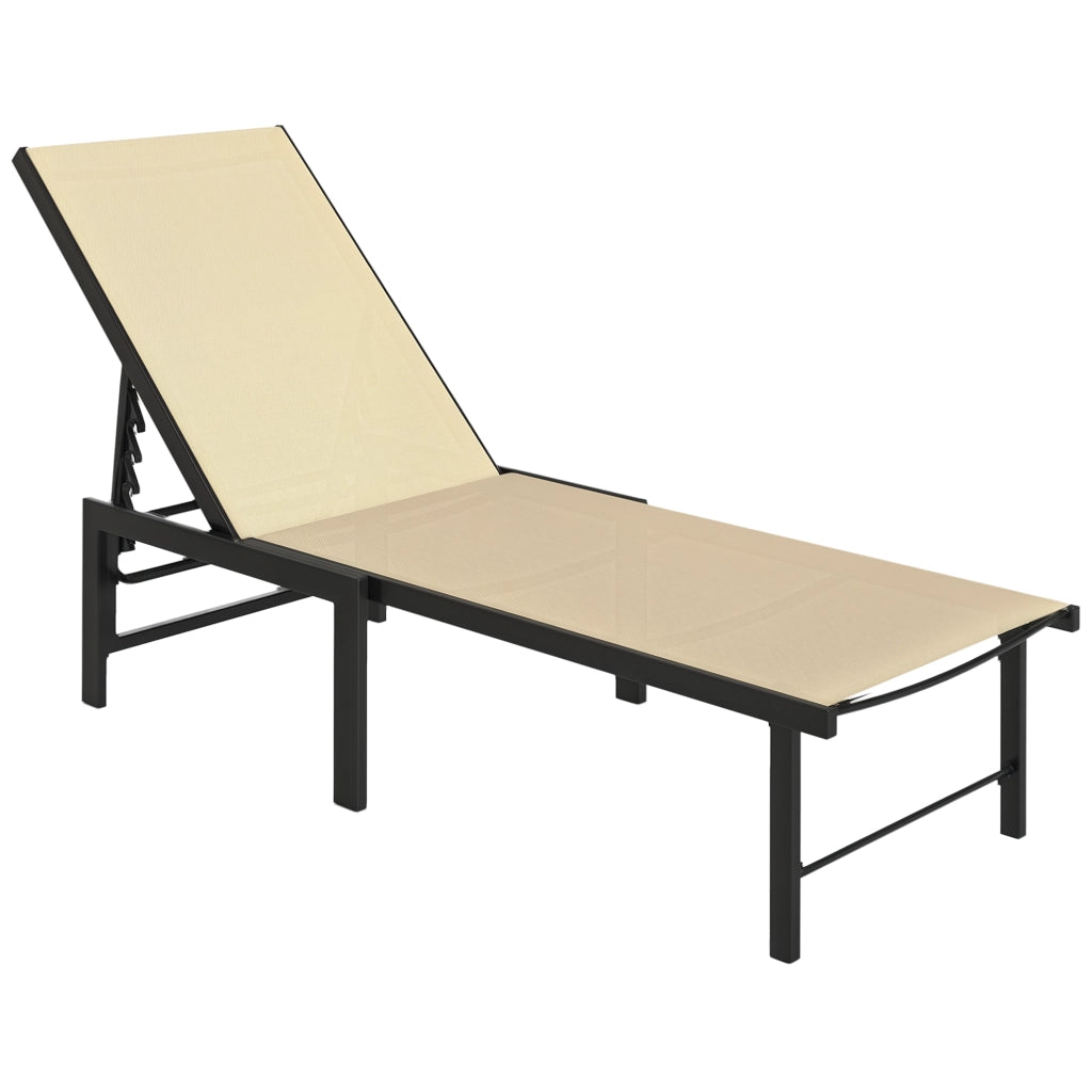 Poltrona Reclinabile da Giardino con Schienale Regolabile ¨C zephmum ¨C Caqui 166x60x84 cm