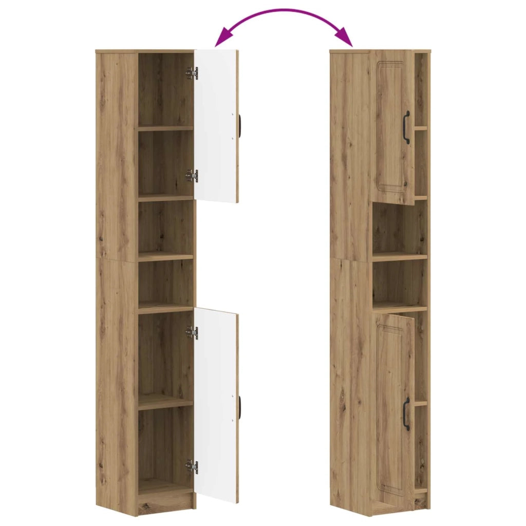 Armadio da Bagno con Ripiano Aperto UTRECHT Rovere Artigianale 897704