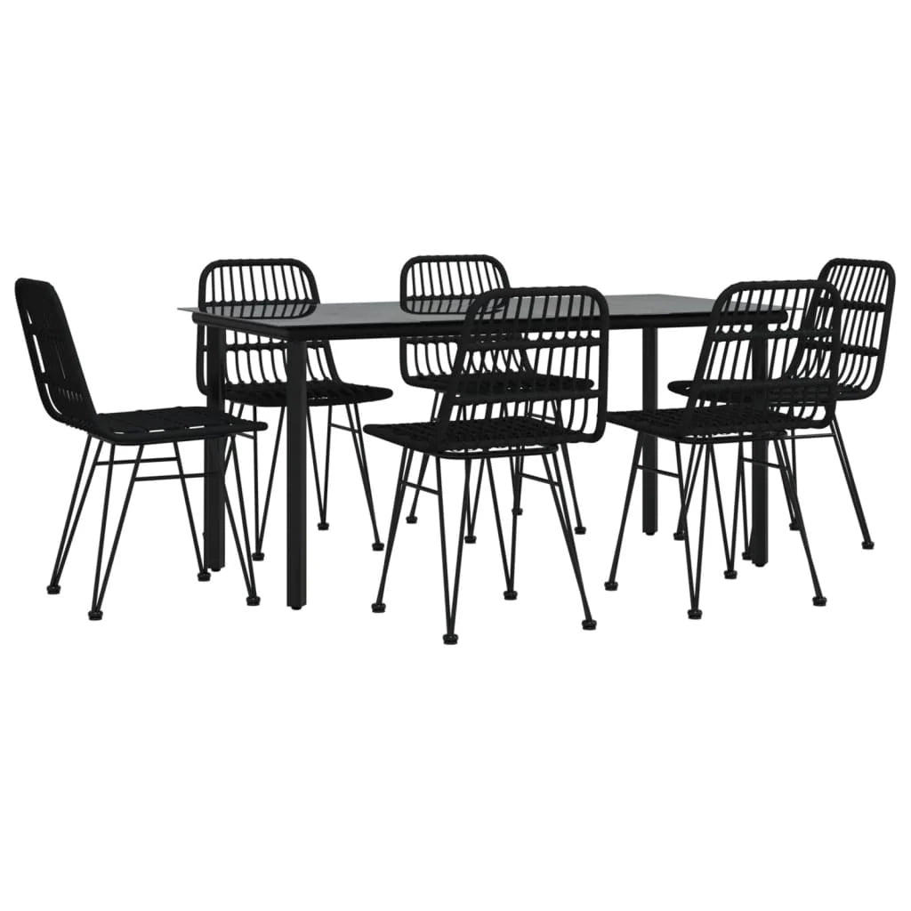 Set da pranzo/mobili da giardino in resina nera da 7 pezzi 02_0014378