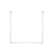 BASTONE PER TENDA DOCCIA DOCCIA 3 LATI IN ALLUMINIO BIANCO- Bianco 80x80x80 cm- SPIRE- pezzi 1