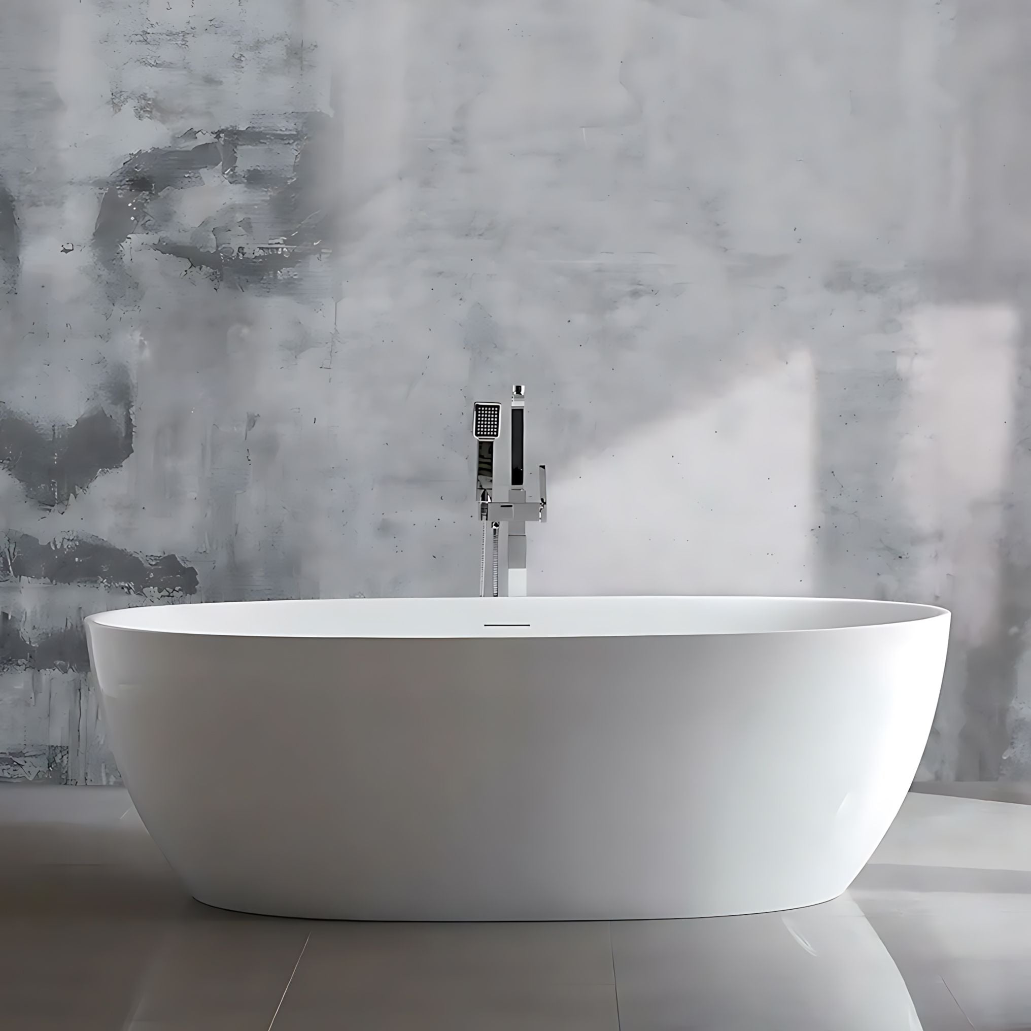 Vasca Da Bagno Freestanding In Acrilico Roma 170 Copritappo rame spazzolato