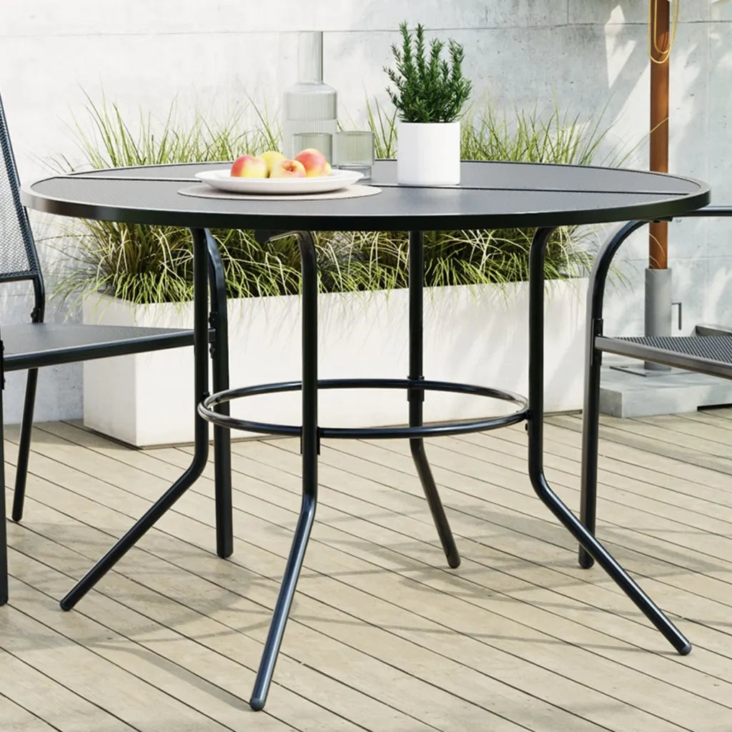 vidaXL Tavolo Patio Rotondo Antracite Ø110x72,5 cm Acciaio Verniciato