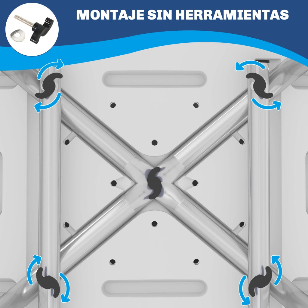 Sedia doccia per anziani con schienale regolabile ¨C zephmum ¨C 6 posizioni, carico 136 kg