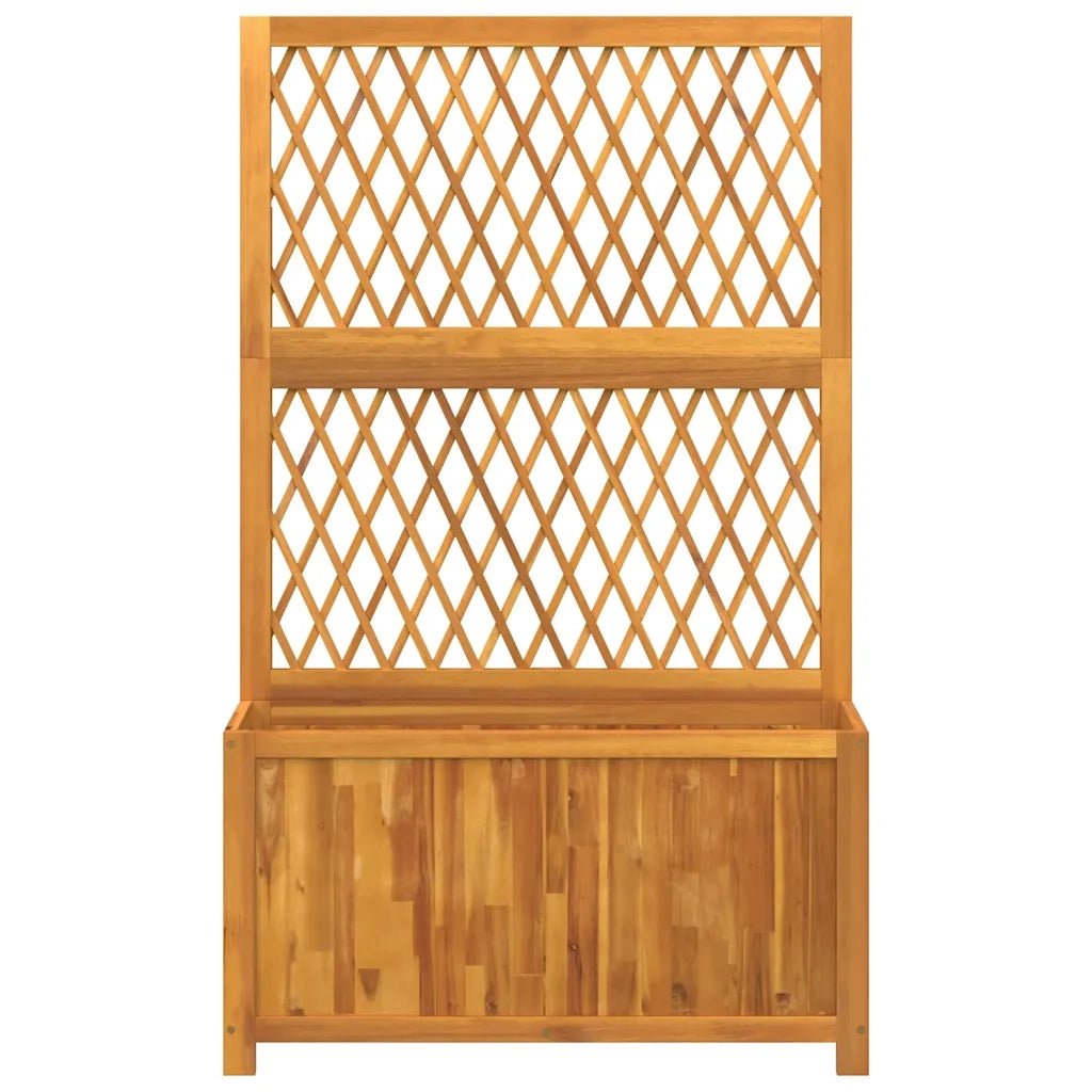 Fioriera con Traliccio 100x32x165 cm Legno Massello di Acacia 364901