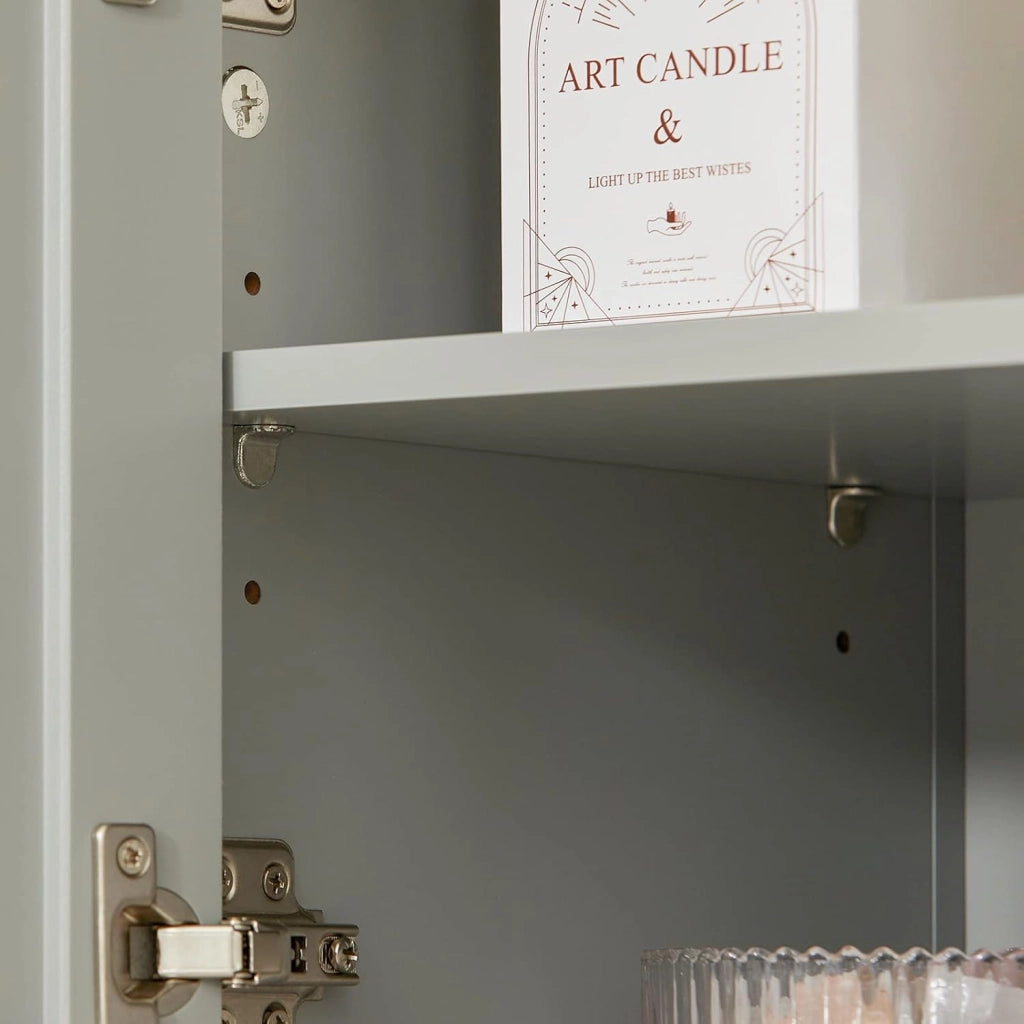 Mobile sottolavabo con anta scorrevole Mobile bagno Mobile lavabo Grigio chiaro 60x30x60cm BZR69-HG