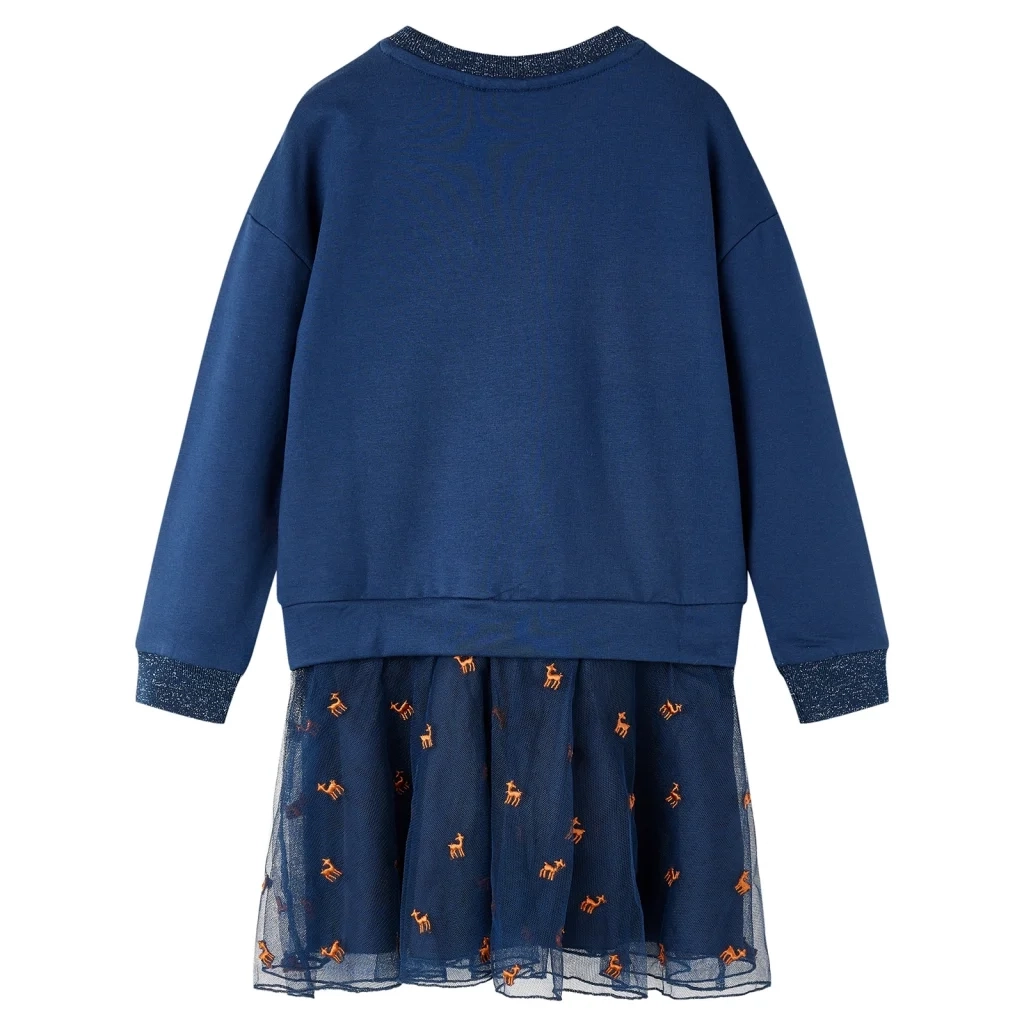 Abito da Bambina a Maniche Lunghe Blu Marino 92 CFW9316953