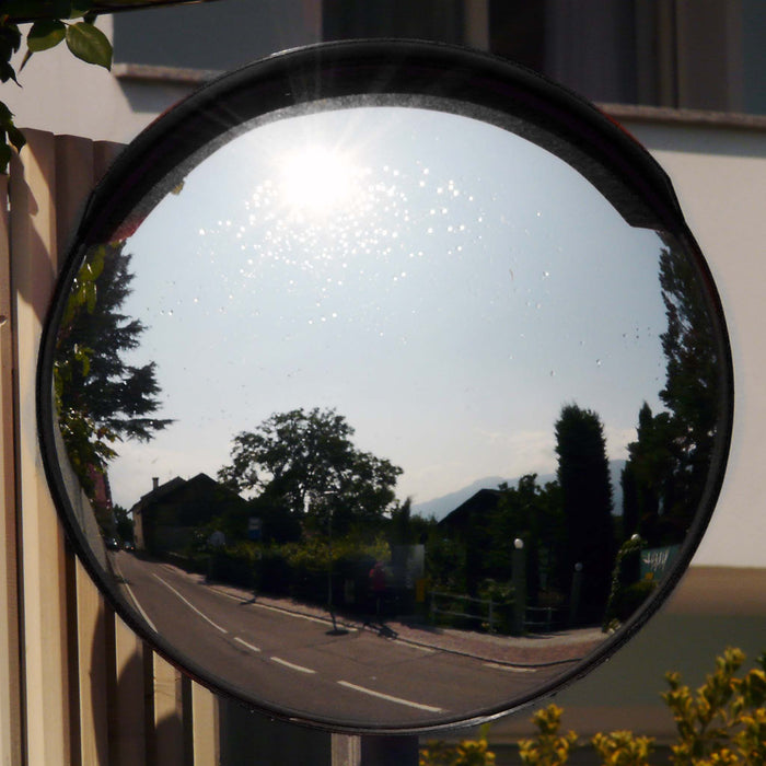 Verkehrsspiegel 75 cm konvex u. Schutzhaube Schwarz