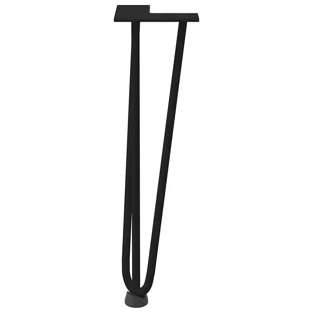 Gambe a forcina per tavolino da caff¨¨ 4 pz-Set di 4 Gamba per Tavolo nere 42 cm in acciaio massiccio 205059