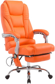 Sedia da ufficio Pacific con funzione massaggio in similpelle arancione