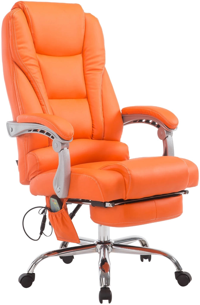Sedia da ufficio Pacific con funzione massaggio in similpelle arancione