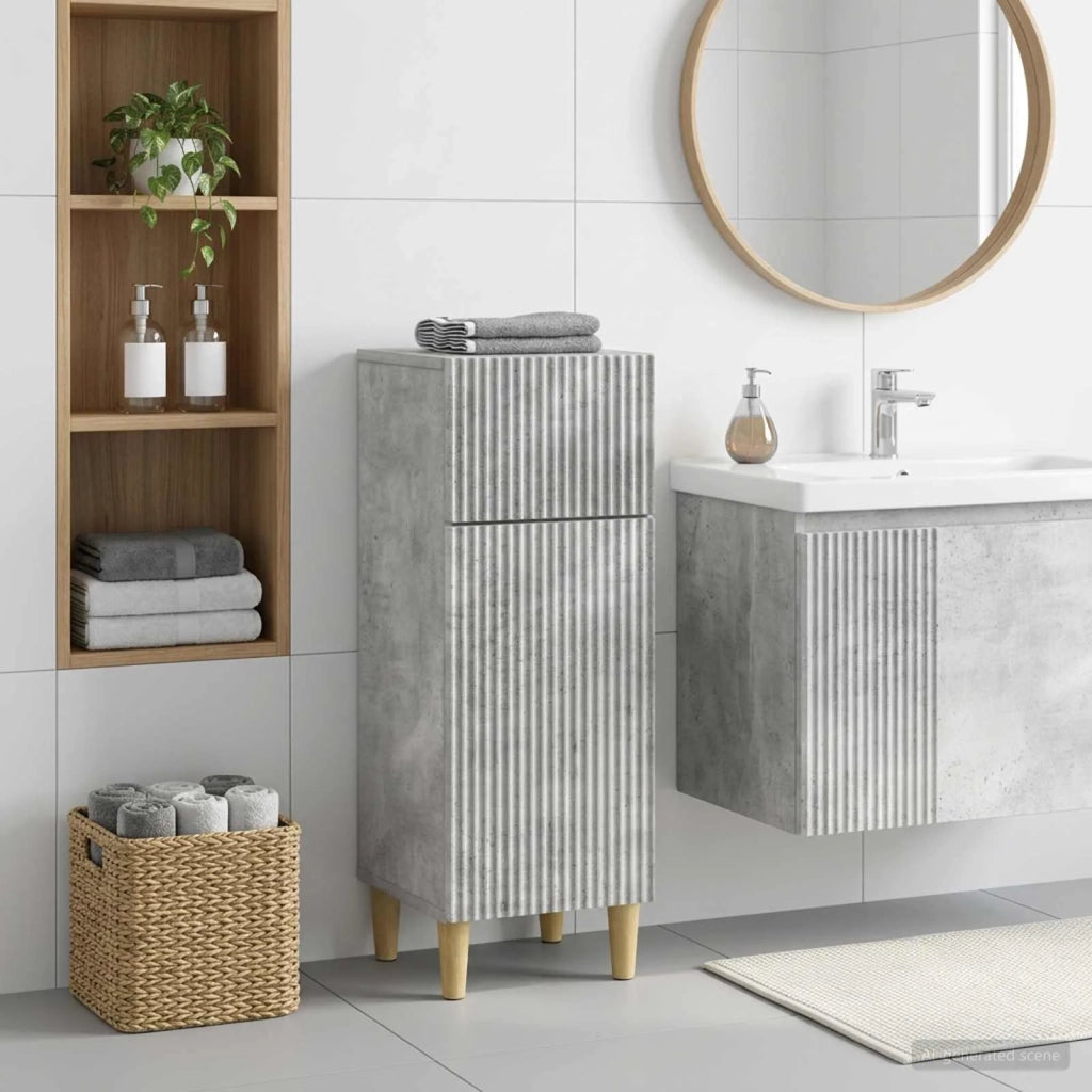 Mobiletto da Bagno ARNHEM Grigio Cemento 30 x 31 x 80 cm 896608