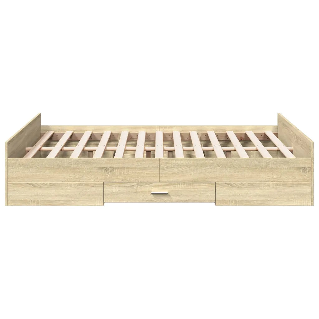 Giroletto Cassetti-Struttura Letto con contenitore Rovere Sonoma 120x200 cm Legno Multistrato 749104