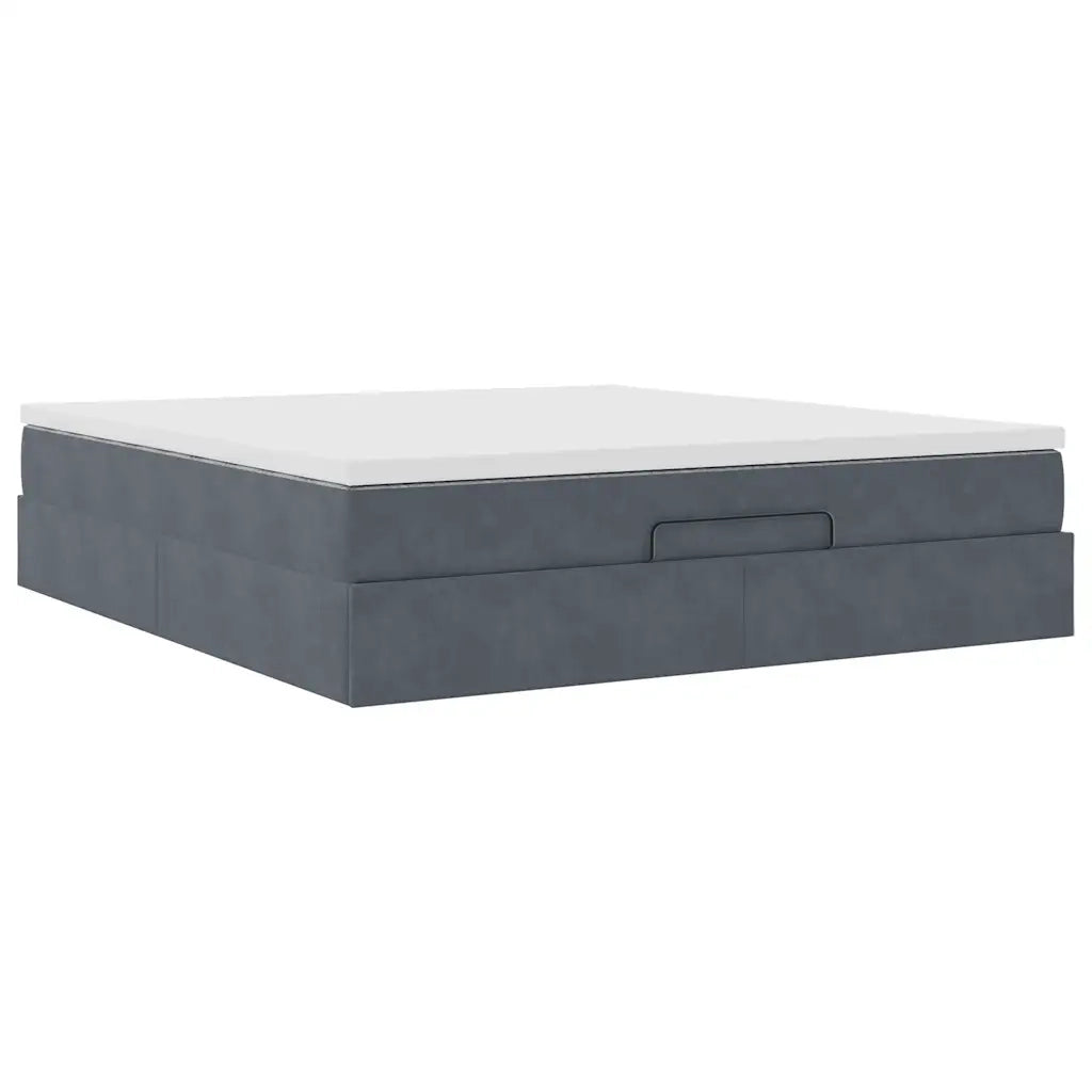Struttura Letto Pouf con Materasso 180x200 cm in Velluto 3311202