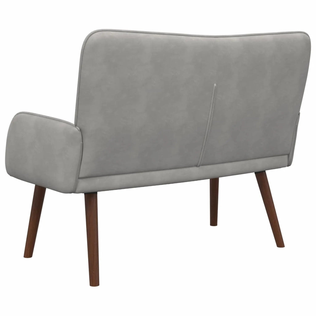Sofa a Due Posti Grigio chiaro 115 x 61 x 87 cm Velluto