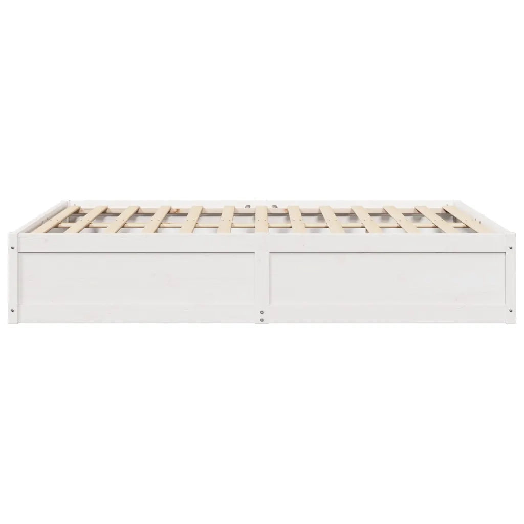 Letto senza Materasso Bianco 140x190 cm Legno Massello di Pino 3282382