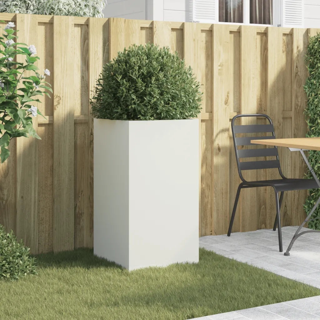 Fioriera Bianca 42x38x75 cm in Acciaio Laminato a Freddocod mxl 88185