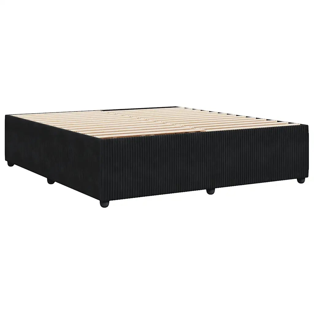 Giroletto senza Materasso Nero 200x200 cm in Velluto