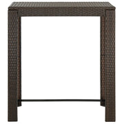 Tavolo da Bar da Giardino | Tavolino da esterno Marrone 100x60,5x110,5 cm Polyrattan