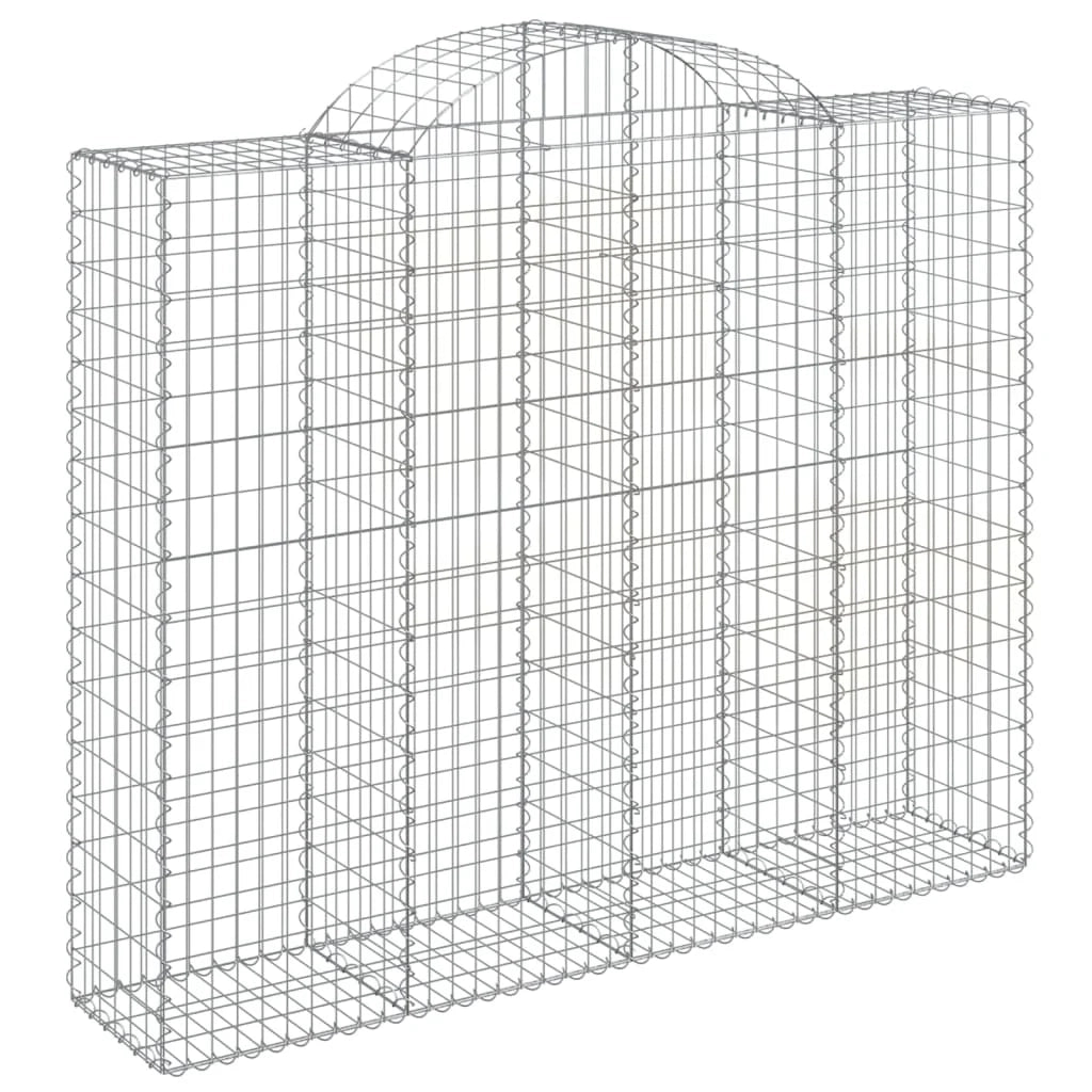 Set di 9 gabbioni ad arco per recinzione gabbia o muro di contenimento 200 x 50 x 160/180 cm ferro zincato argento 02_0041261