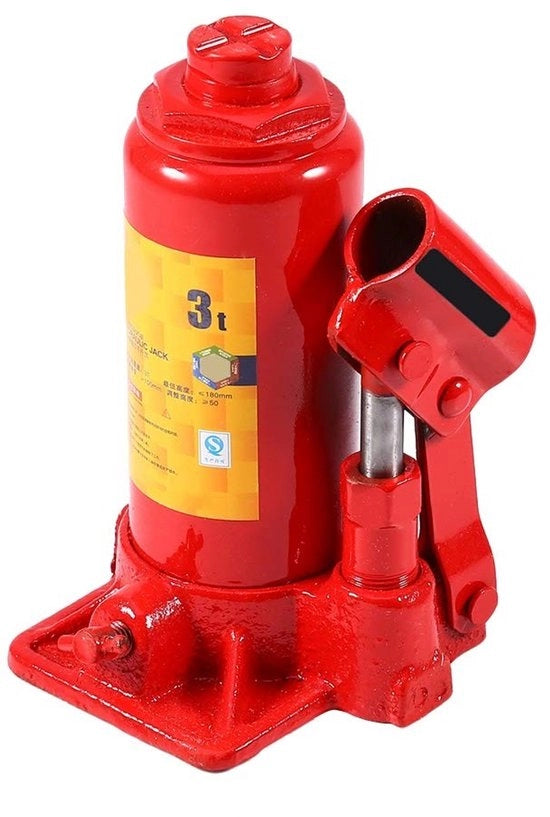 Sollevatore Portatile 3T - Idraulico - Compattabile - in Acciaio - Costruzione Robusta - Ideale per Garage - Sollevatore Idraulico Portatile