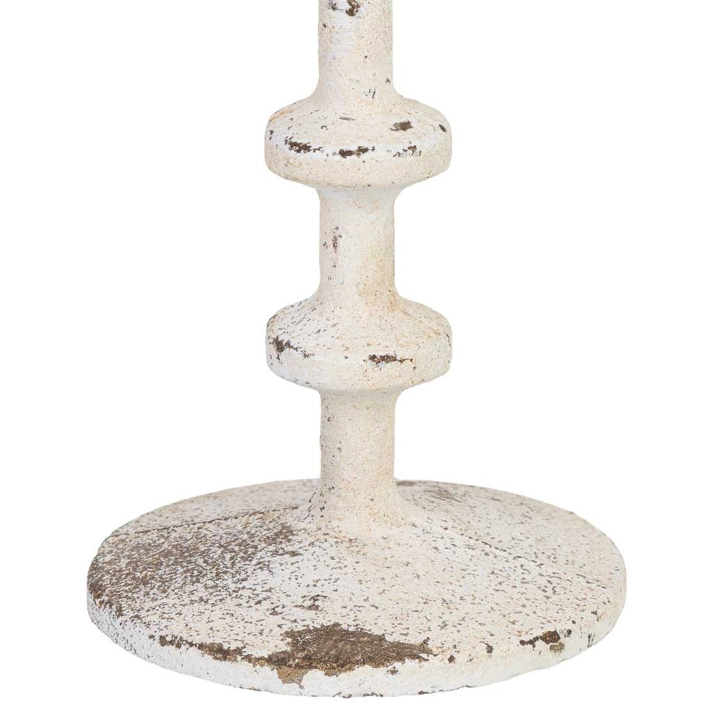 Candelabro in metallo bianco, 8,5x8,5x18 cm (altezza)