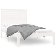 Letto singolo | Letto per adulti | Giroletto Bianco in Legno Massello 90x200 cm