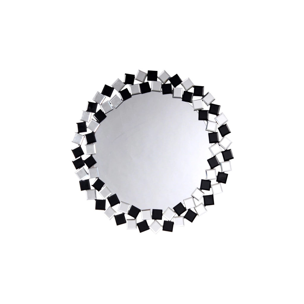 Specchio a Parete Mosaic con Cornice Effetto 3D Argento e Nero