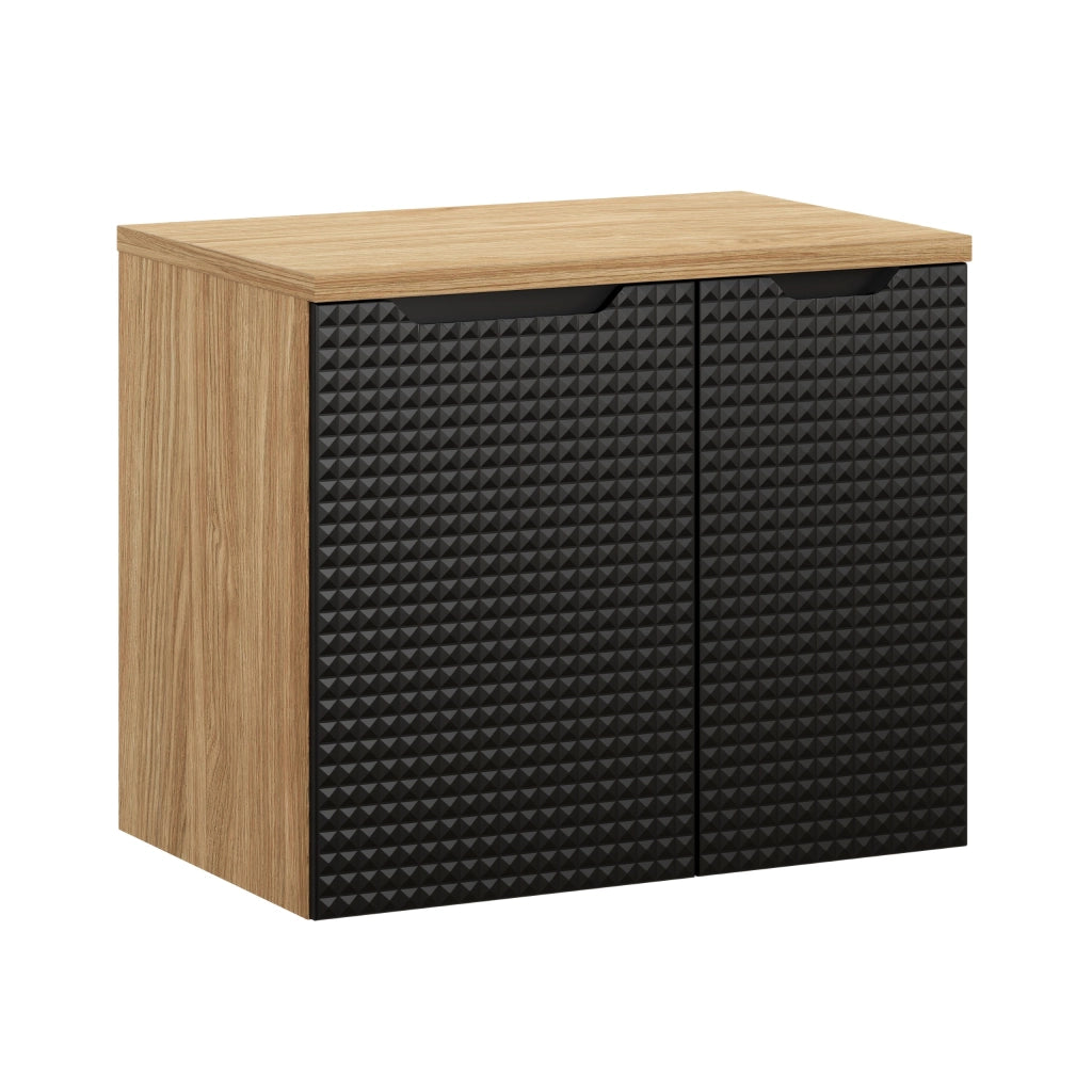 Set mobili bagno 70 cm con piano Luxor Black 70 x 1401 x 46 cm