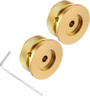 Potentiometerknoppi in alluminio, 2 pezzi, universali per chitarra basso, dorati, 6mm x 38mm.