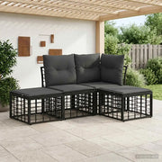 Set di divani da esterno Nero Poliestere 3437443