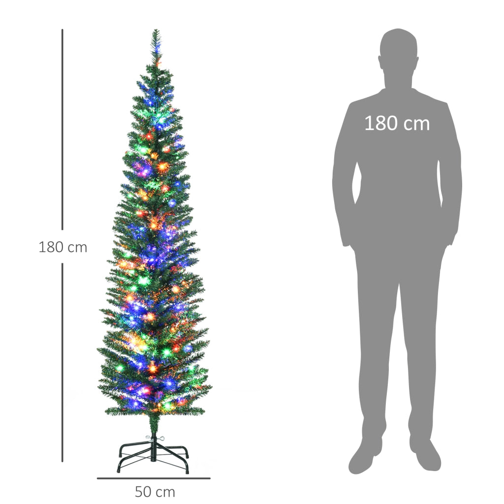 Albero di Natale Artificiale Illuminato ¨C zephmum ¨C Verde 180cm 150 Luci 390 Rami Base Acciaio