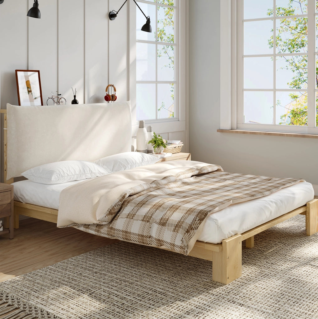 Letto imbottito con testiera confortevole e struttura stabile