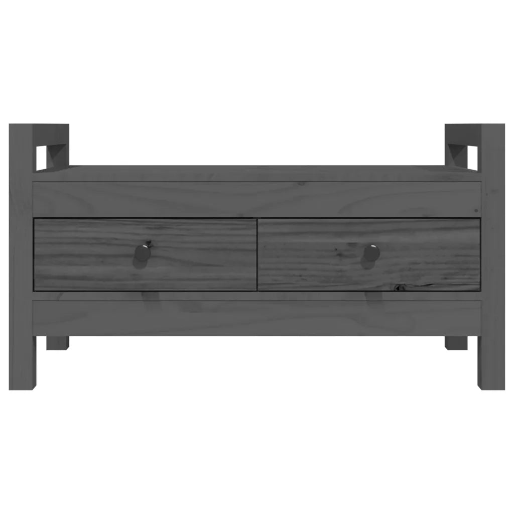 Panca da Ingresso Grigio 80x40x43 cm in Legno Massello di Pino