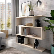Libreria Acsidol, Scaffale da ufficio multiuso, Mobile biblioteca portalibri a 3 ripiani, 110x25h96 cm, Rovere
