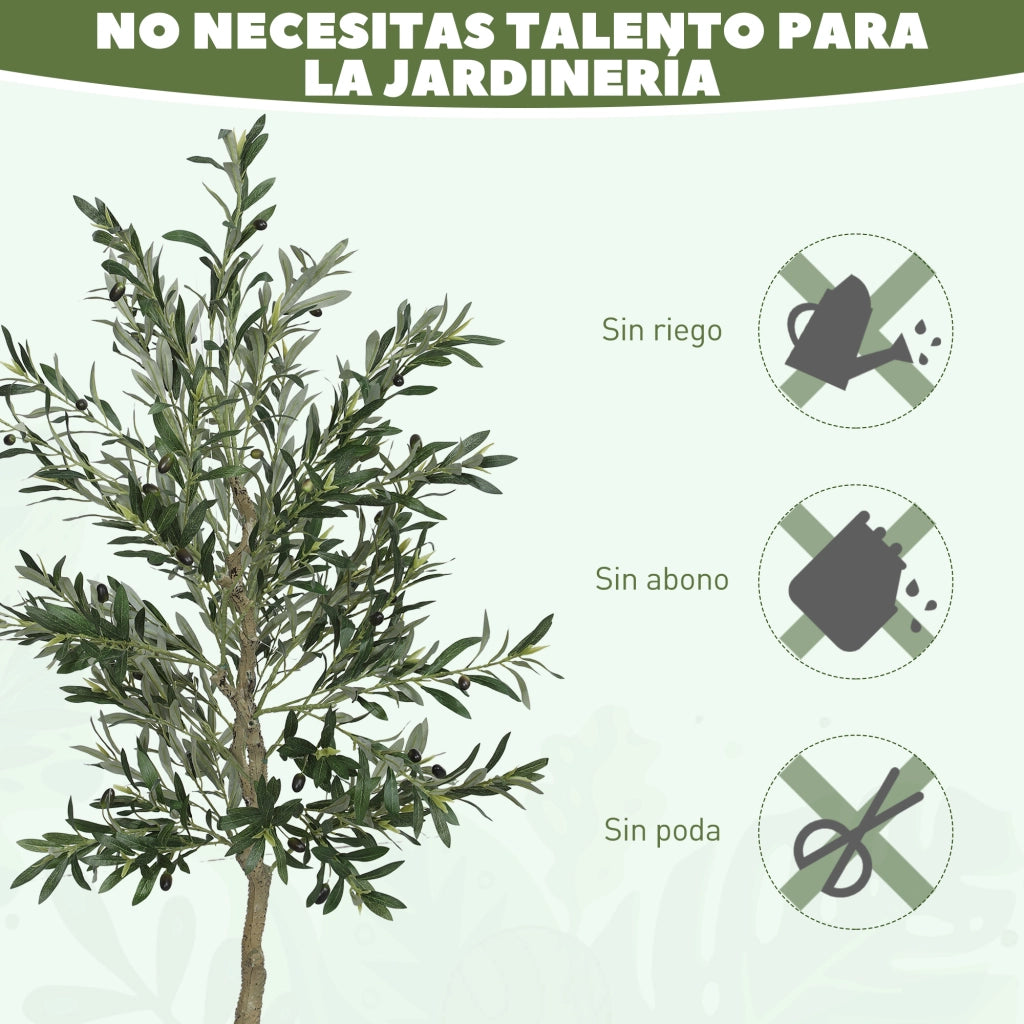 Albero di Olivo Artificiale ¨C Xylo ¨C 180cm con 900 Foglie e 40 Olive in Vaso Verde